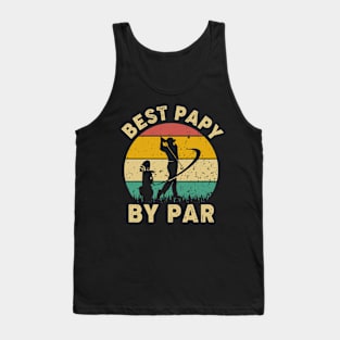 Vintage Best Papy By Par Funny Golfing Golf Player Gift Tank Top